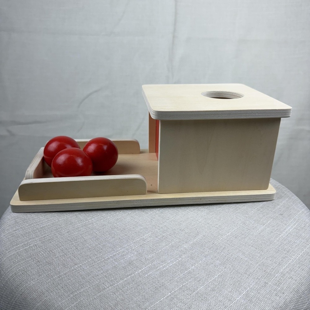 Toys By Cooper Wooden Object Permanence Box 3 Balls 6m+ Beige Toy Learning New